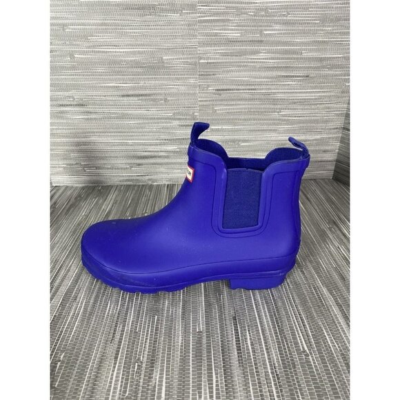 Hunter Womens Original Waterproof Chelsea Rain Boot‎ Blue Size 4B - Picture 3 of 8